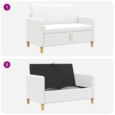 vidaXL Καναπές με Αποθήκευση Λευκό 122x78x87cm Πολυεστέρας