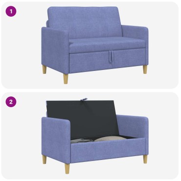 vidaXL Καναπές με Αποθήκευση Μπλε τζην 122x78x87cm Πολυεστέρας