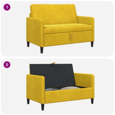 vidaXL Καναπές με Αποθήκευση Κίτρινο 122x78x87cm Πολυεστέρας
