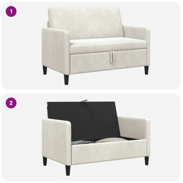 vidaXL Καναπές με Αποθήκευση Κρεμ 122x78x87cm Πολυεστέρας