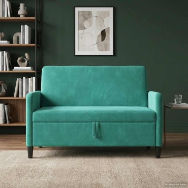 vidaXL Καναπές με Αποθήκευση Τιρκουάζ 122x78x87cm Πολυεστέρας