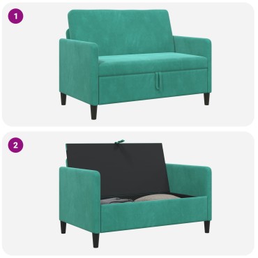 vidaXL Καναπές με Αποθήκευση Τιρκουάζ 122x78x87cm Πολυεστέρας