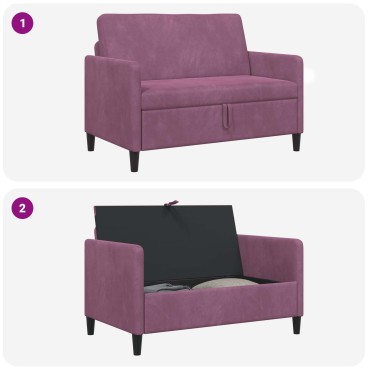 vidaXL Καναπές με Αποθήκευση Μοβ 122x78x87cm Πολυεστέρας