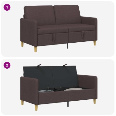 vidaXL Καναπές με Αποθήκευση Σκούρο Καφέ 152x78x87cm Πολυεστέρας