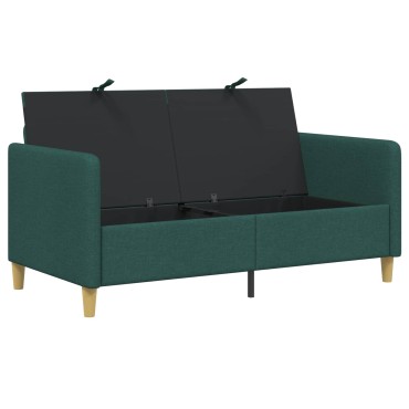 vidaXL Καναπές με Αποθήκευση Σκούρο Πράσινο 152x78x87 εκ