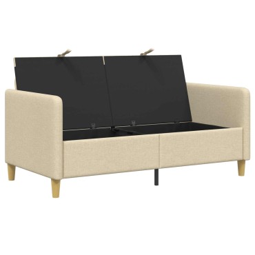 vidaXL Καναπές με Αποθήκευση Κρεμ 152x78x87cm Πολυεστέρας
