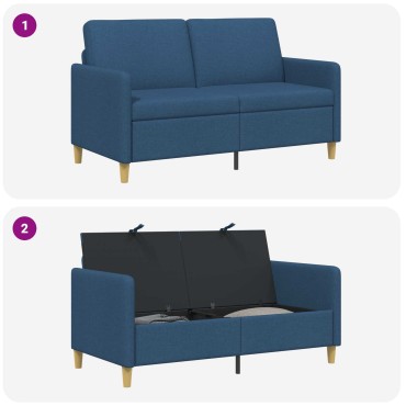 vidaXL Καναπές με Αποθήκευση Μπλε 152x78x87cm Πολυεστέρας
