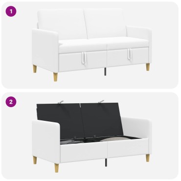 vidaXL Καναπές με Αποθήκευση Λευκό 152x78x87cm Πολυεστέρας