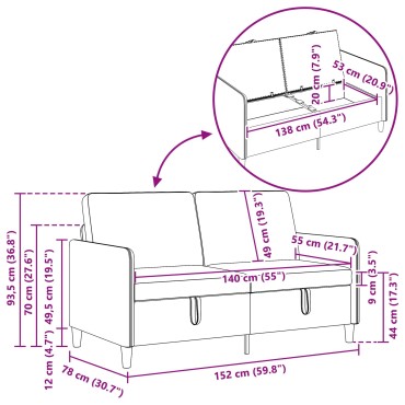 vidaXL Καναπές με Αποθήκευση Λευκό 152x78x87cm Πολυεστέρας