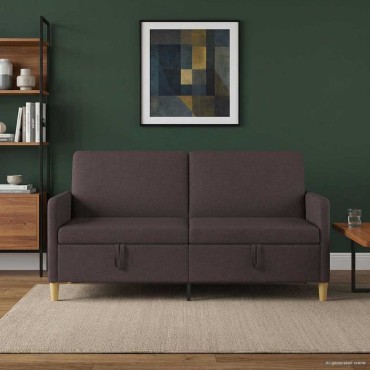 vidaXL Καναπές με Αποθήκευση Σκούρο Καφέ 172x78x87cm Πολυεστέρας