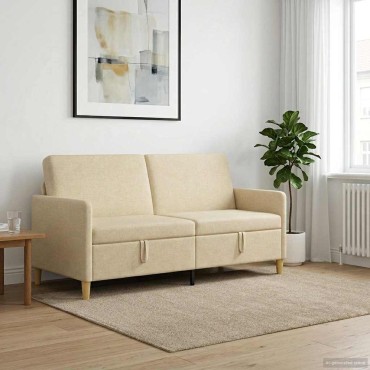 vidaXL Καναπές με Αποθήκευση Κρεμ 172x78x87cm Πολυεστέρας
