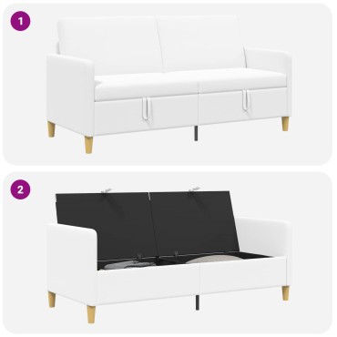 vidaXL Καναπές με Αποθήκευση Λευκό 172x78x87cm Πολυεστέρας