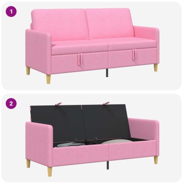 vidaXL Καναπές με Αποθήκευση Ροζ 172x78x87cm Πολυεστέρας