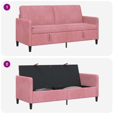 vidaXL Καναπές με Αποθήκευση Ροζ 172x78x87cm Πολυεστέρας