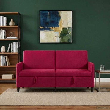 vidaXL Καναπές με Αποθήκευση Κόκκινο 172x78x87cm Πολυεστέρας