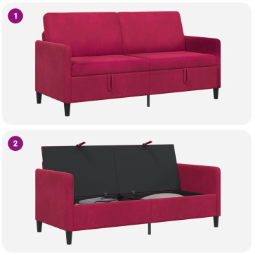 vidaXL Καναπές με Αποθήκευση Κόκκινο 172x78x87cm Πολυεστέρας