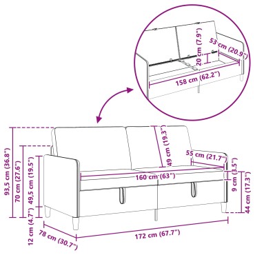 vidaXL Καναπές με Αποθήκευση Κρεμ 172x78x87cm Πολυεστέρας