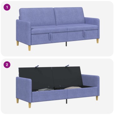 vidaXL Καναπές με Αποθήκευση Μπλε τζην 192x78x87cm Πολυεστέρας