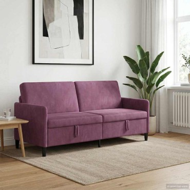 vidaXL Καναπές με Αποθήκευση Μοβ 192x78x87cm Πολυεστέρας