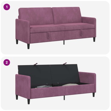 vidaXL Καναπές με Αποθήκευση Μοβ 192x78x87cm Πολυεστέρας