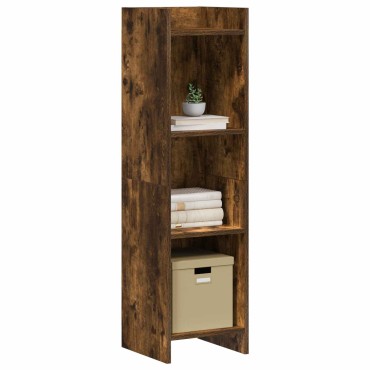 vidaXL Βιβλιοθήκη Καπνισμένο Ξύλο Δρυός 30x30x111 εκ 1 τεμ.