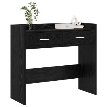 vidaXL Τραπέζι κονσόλας Μαύρη Δρυς 90x35x80cm Επεξεργασμένο Ξύλο