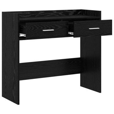 vidaXL Τραπέζι κονσόλας Μαύρη Δρυς 90x35x80cm Επεξεργασμένο Ξύλο