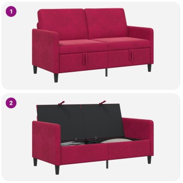 vidaXL Καναπές με Αποθήκευση Κόκκινο 152x78x87cm Πολυεστέρας