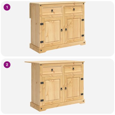 vidaXL Σετ Νησίδας Κουζίνας 2 τμχ. Κερί Μέλι 112 x 70 x 91,5 εκ