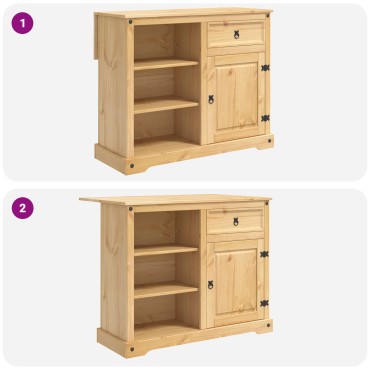 vidaXL Σετ Νησίδας Κουζίνας 3 τμχ. Κερί Μέλι 112 x 70 x 91,5 εκ