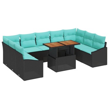 vidaXL Σετ Καναπέ Κήπου 10 τεμ. 9-Αριθμός καθισμάτων 100x55x73cm  Γωνιακός