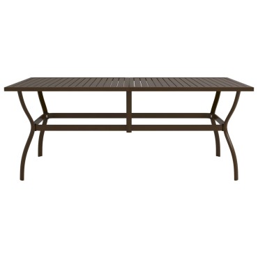 vidaXL Τραπέζι Κήπου Καφέ 190x80x72cm Ατσάλινο 1 τεμ.