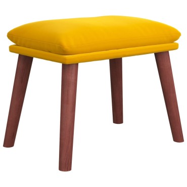 vidaXL Υποπόδιο Μουσταρδί 45x29,5x35cm Βελούδινο 1 τεμ.