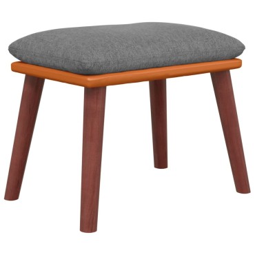 vidaXL Υποπόδιο Ανοιχτό Γκρι 45x29,5x35cm Ύφασμα & Συνθετικό Δέρμα 1 τεμ.