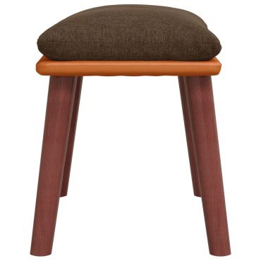 vidaXL Υποπόδιο Καφέ 45x29,5x35cm Ύφασμα & Συνθετικό Δέρμα 1 τεμ.