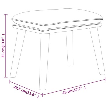 vidaXL Υποπόδιο Μπλε 45x29,5x35cm Υφασμάτινο 1 τεμ.