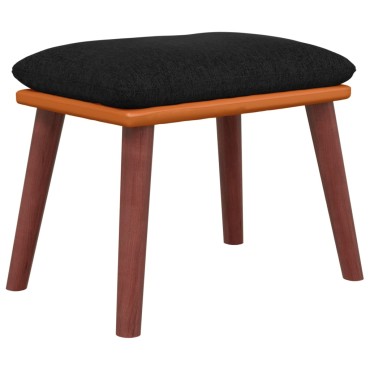 vidaXL Υποπόδιο Μαύρο 45x29,5x35cm Ύφασμα & Συνθετικό Δέρμα 1 τεμ.