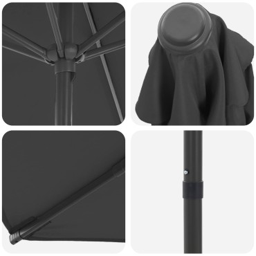 vidaXL Ομπρέλα Κήπου 200 x 300 cm Πολυεστέρας Ορθογώνιος Ανθρακί