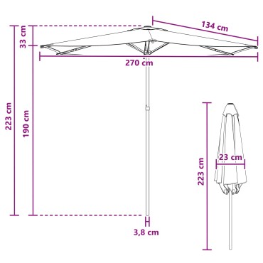 vidaXL Ομπρέλα Κήπου 270 x 270 εκ Πολυεστέρας Ορθογώνιος
