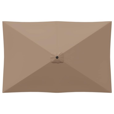 vidaXL Ομπρέλα Κήπου με Βάση 200 x 300 cm Πολυεστέρας Ορθογώνιος Taupe