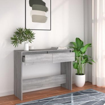 vidaXL Τραπέζι Κονσόλα Γκρι Sonoma 100x35x76,5cm Επεξεργ. Ξύλο 1 τεμ.