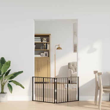 vidaXL Πόρτα Σκύλου 2 τμχ. Μαύρο 80 x 60 cm Γαλβανισμένος Χάλυβας