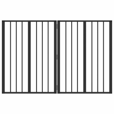 vidaXL Πόρτα Σκύλου 2 τμχ. Μαύρο 60 x 80 cm Επικαλυμμένος Χάλυβας