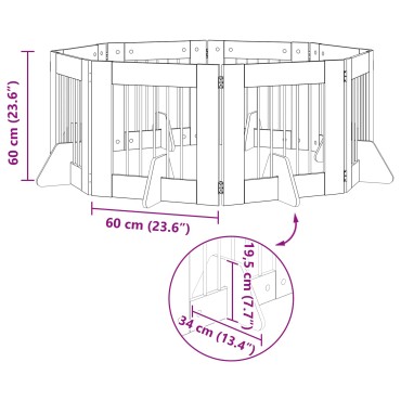 vidaXL Στερεωμένη γυαλιστερή πύλη για σκύλους 8 τμχ. Artisan Δρυς
