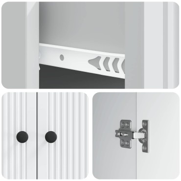 vidaXL Πλαϊνό γραφείο Λευκό 66x34,5x90cm Επεξεργασμένο Ξύλο 1 τεμ.