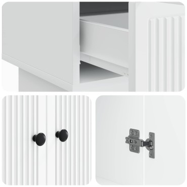 vidaXL Πλαϊνό γραφείο Λευκός 66x34,5x95cm 1 τεμ.