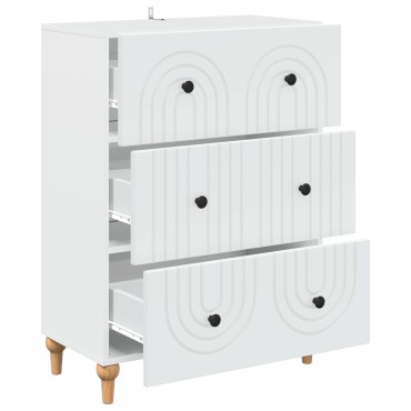 vidaXL Ντουλάπι με Συρτάρια Λευκό 66x34,5x90cm Επεξεργασμένο Ξύλο 1 τεμ.