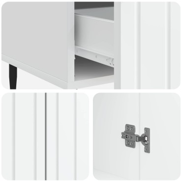 vidaXL Πλαϊνό γραφείο Λευκό 66x34,5x97cm Επεξεργασμένο Ξύλο 1 τεμ.
