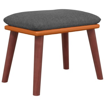vidaXL Υποπόδιο Σκούρο Γκρι 45x29,5x35cm Ύφασμα & Συνθετικό Δέρμα 1 τεμ.