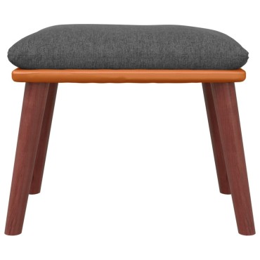 vidaXL Υποπόδιο Σκούρο Γκρι 45x29,5x35cm Ύφασμα & Συνθετικό Δέρμα 1 τεμ.